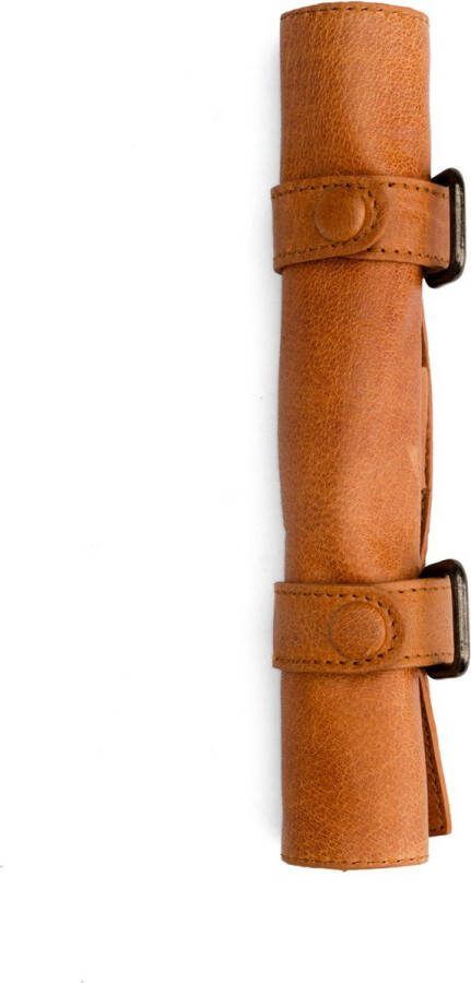 Muud Carita C Luxe lederen tas voor haaknaalden Whisky