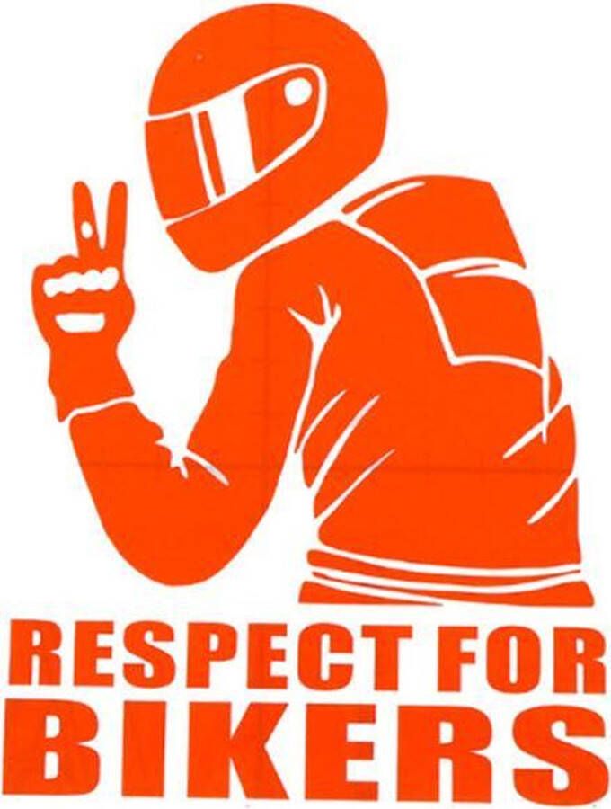 Muurstickers.net Oranje respect for bikers autosticker auto sticker ca 15 x 15 cm