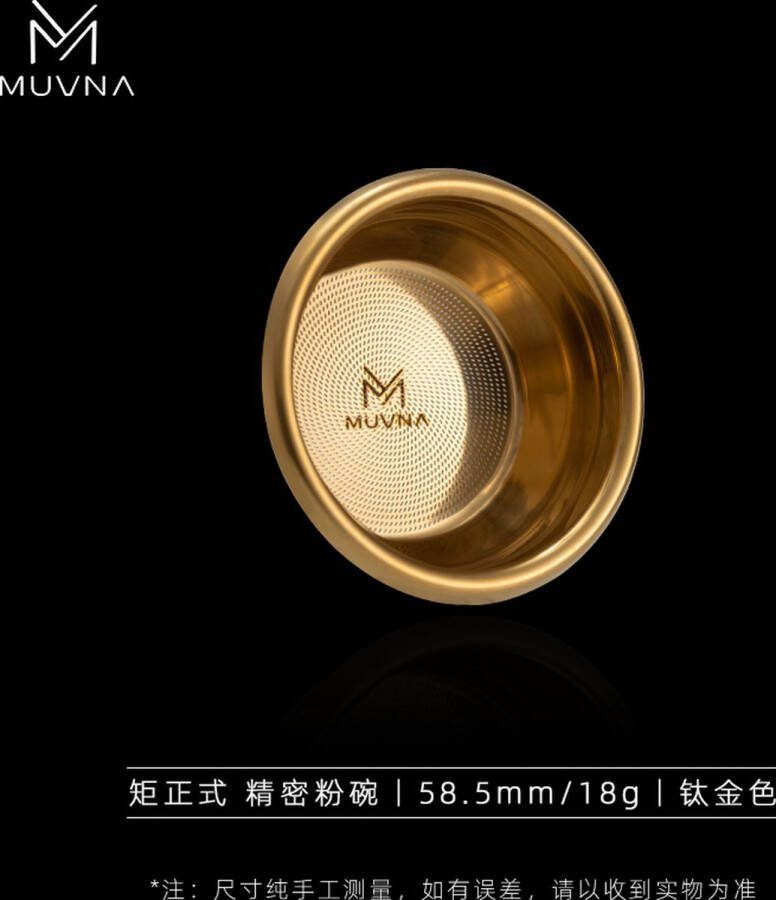 MUVNA Koffiefilter Matrix Titanium gold 58mm 18g
