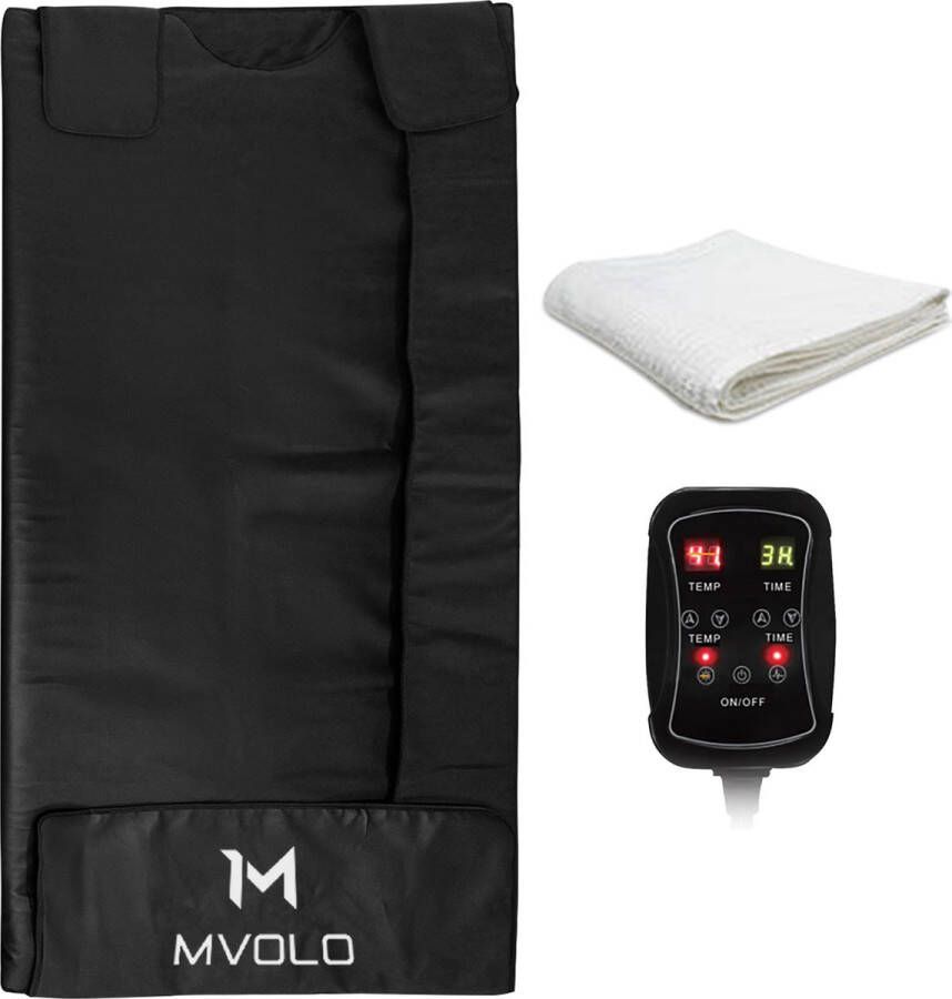 MVOLO Infrarood sauna deken groot 650W Infrarooddeken Stress Pijnverlichting Fibromyalgie Reuma Infraroodtherapie Cortisol verlagen Ontspanning