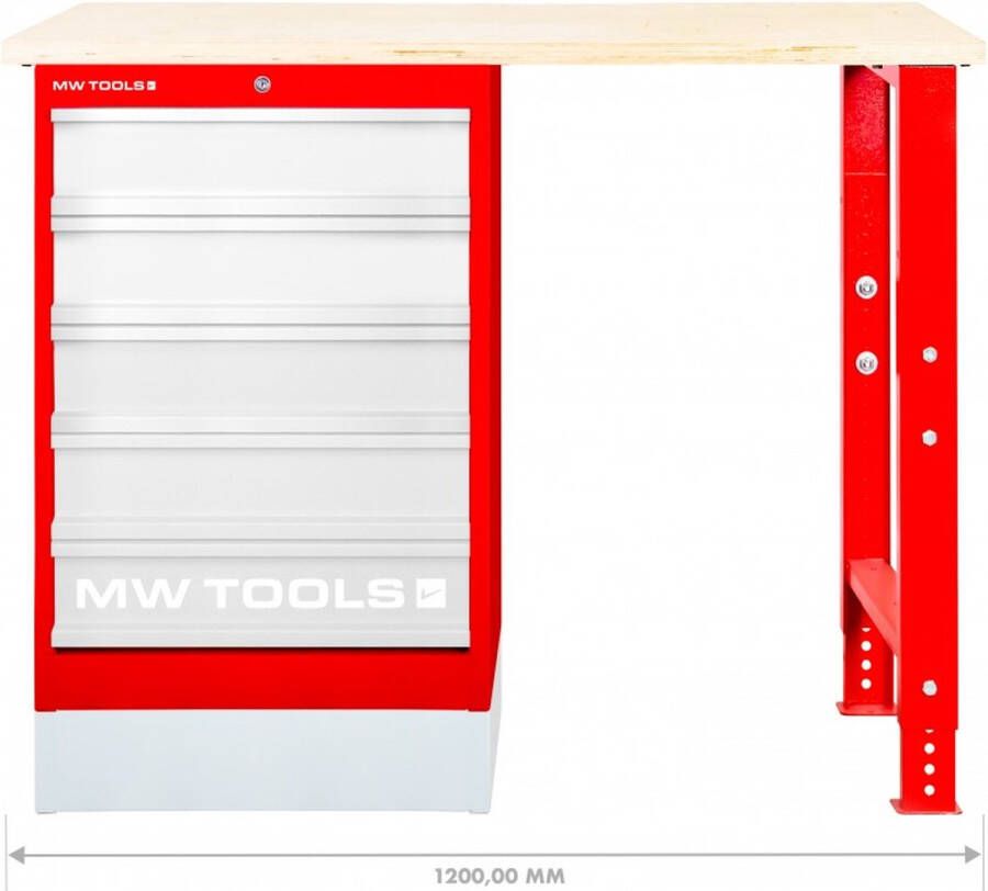 MW Tools Modulaire werkbank Multiplex met ladekast 5L 1200 mm MW-Tools MOD121
