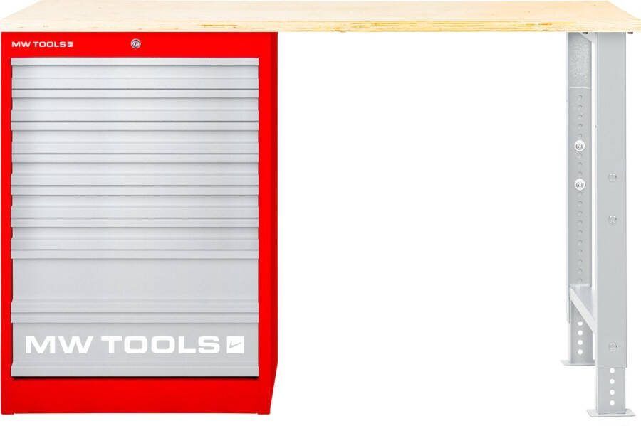 MW Tools Modulaire werkbank Multiplex met ladekast 8L 1500 mm MOD15LP8