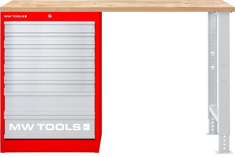 MW Tools Modulaire werkbank Rubberwood met ladekast 8L 1500 mm MOD15LP8R