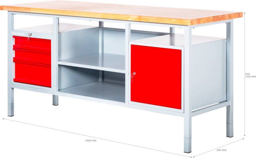 MW Tools Monobloc werkbank OPW2000