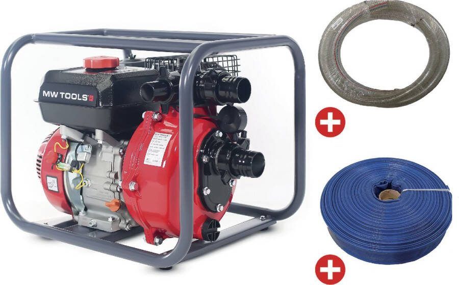 MW Tools Set Hogedruk waterpomp 2 + slangen 18.000 L u WP1800PSET