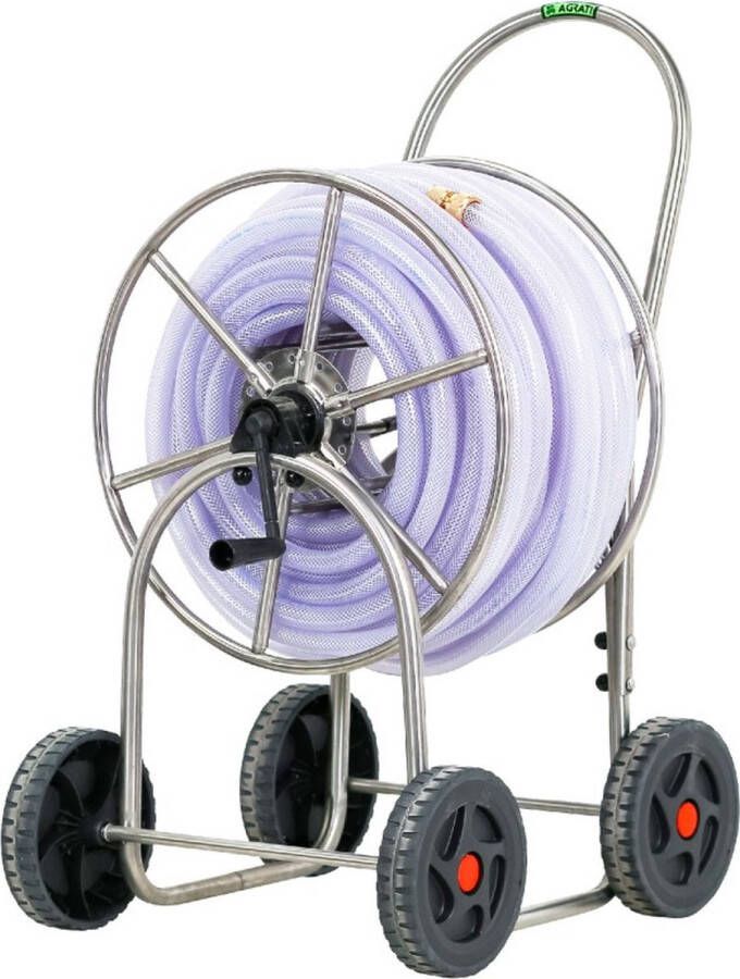 MW Tools Set slangenwagen 3 4” 4 wielen RVS met waterslang Crystal 50m MW-Tools HS34RW