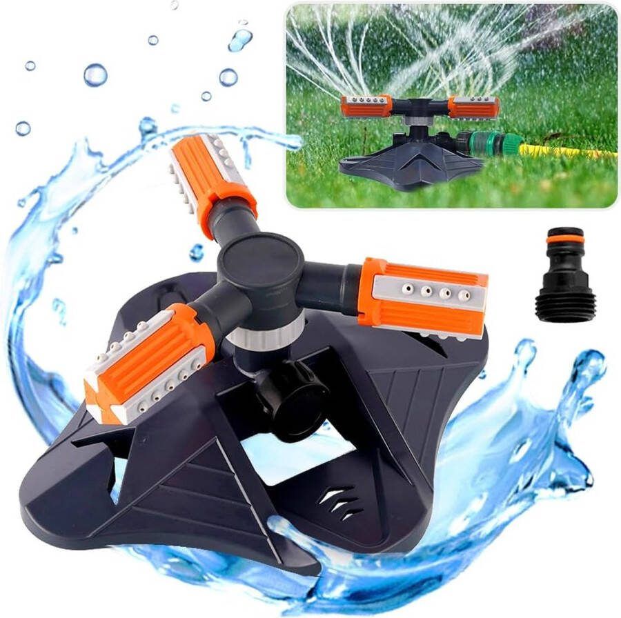 Mwekloos Gardena Tuinsproeier 360 graden roterende tuinsproeier gazonsproeier sproeier tuinsproeier met 3 armen Gardena irrigatiesysteem sproeier voor gazon planten bloemen groenten