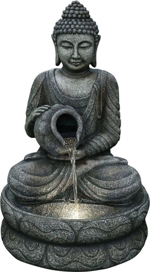 My Lifestyle Collection Waterornament Boeddha met Kruik Polystone Complete set met pomp en LED H.81cm