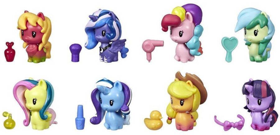 My Little Pony Set van 8 figuren Cutie Mark Crew Countdown Confetti Feestelijk en 14 accessoires verrassing 3 5 cm