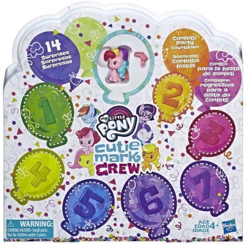 My Little Pony Set van 8 figuren Cutie Mark Crew Countdown Confetti Feestelijk en 14 accessoires verrassing 3 5 cm