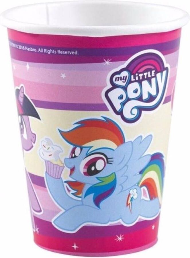 My Little Pony thema drinkbekers 16x stuks 250 ml wegwerpbekertjes kinder thema verjaardag feestje