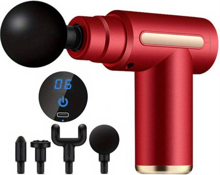 My North Star Massage Gun Sport en Relax Massage apparaat Massage Pistool Professioneel Krachtig 6 snelheidsniveau's Draadloos Met 4 opzetstukken Massage Pistool Professioneel- Divers