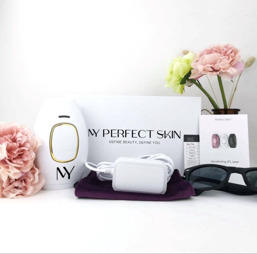 My Perfect Skin Ontharingsapparaat Bekend van RTL Lekker in je vel Lichtontharing Hair Removal Haar Verwijderaar Ontharingslaser Epilator 300.000 flitsen