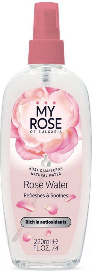 My Rose Natuurlijke rozen water uit Bulgarije verrijkt met rozen etherische olie hielend en verfrissend 220ml