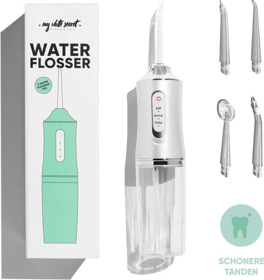 My White Secret Waterflosser Elektrisch & Draadloos Tandplank Verwijderaar Monddouche Tongreiniger Flosapparaat