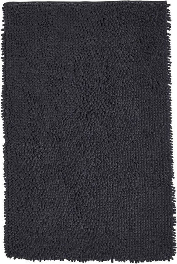 MYC Home Linens MHL Badmat Sevilla zwart Antislip Absorberend Hoogpolig Douchemat Badkleed Polyester 50x80 cm