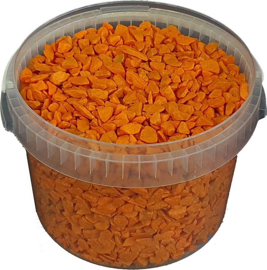 Myflowers b.v. Decoratieve rocks 3 liter in emmer kleur: oranje