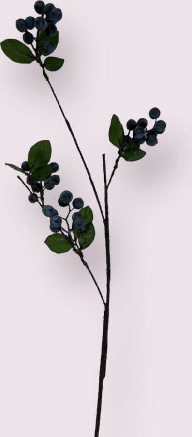 Myflowers b.v. Zijden kunstbloem Bessentak Blauw Lengte 86 centimeter