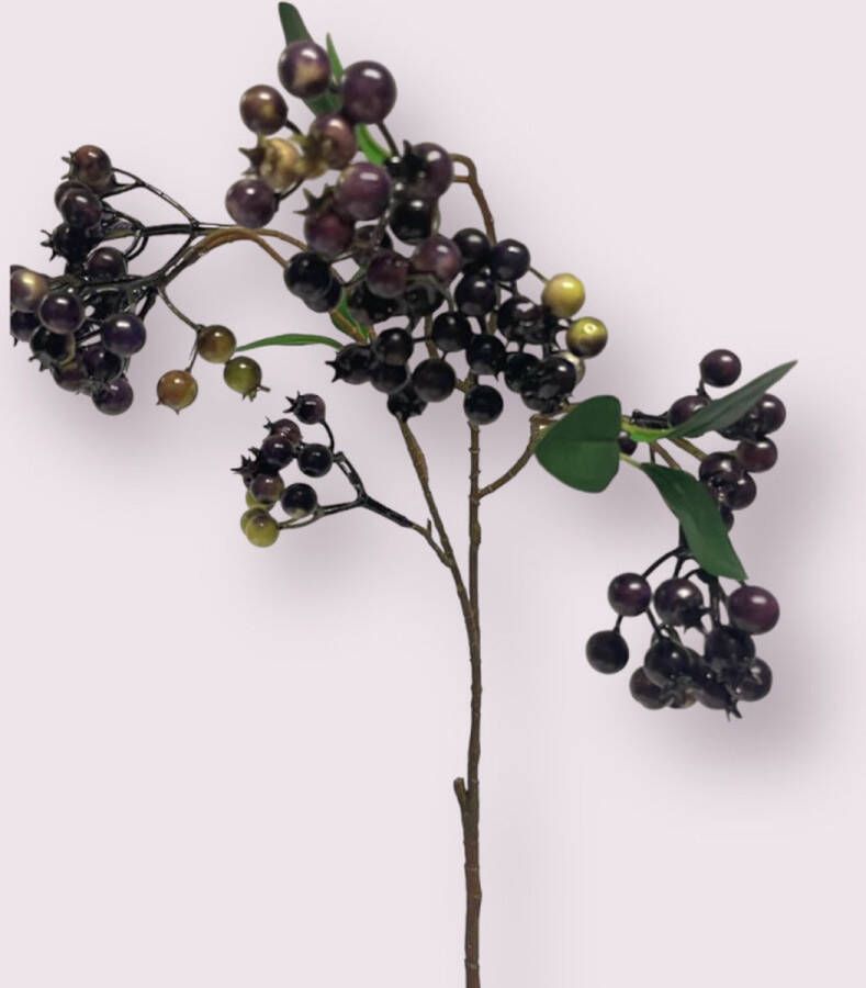 Myflowers b.v. Zijden kunstbloem Bessentak Zwart Lengte 71 centimeter