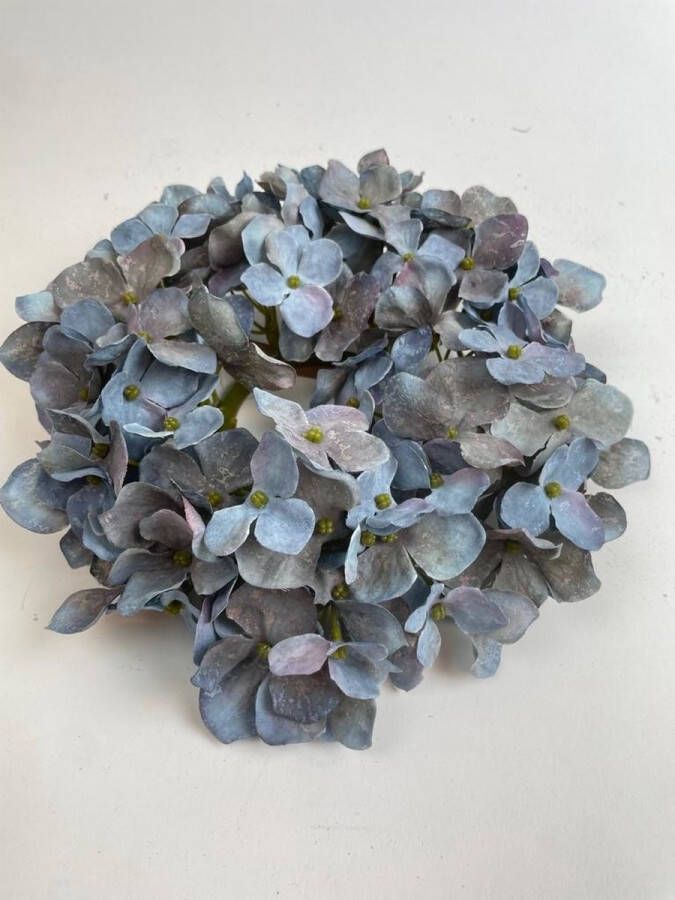 Myflowers b.v. Zijden kunstbloem Hortensia Krans Blauw