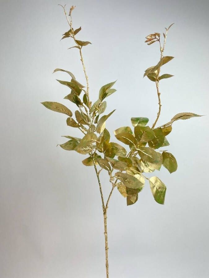 Myflowers b.v. Zijden kunstbloem Rozenblad| Goud Lengte 88 centimeter