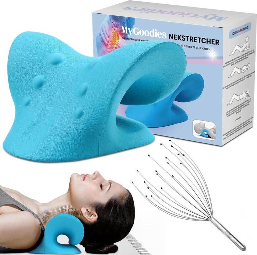 MyGoodies Nekstretcher Massage kussen Rug Nekklachten Neck Releaser Nekmassage Shiatsu massagekussen