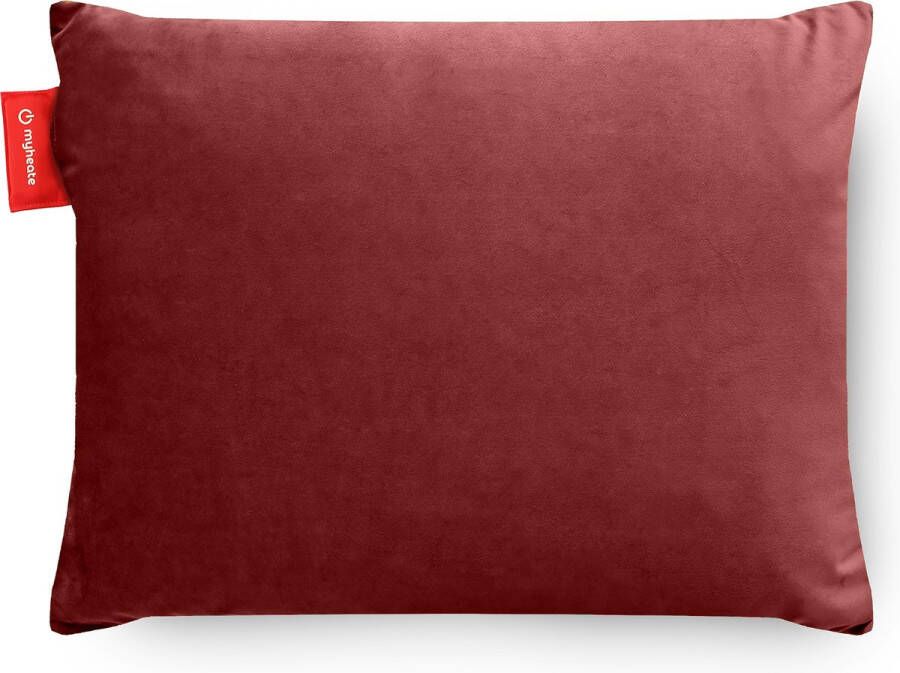 MYHEATE Warmtekussen Fluweel Warmte Kussen Oplaadbaar Elektrisch Draadloos Ingebouwde Batterij Infrarood Oplaadbaar Voor Binnen en Buiten Fluweel Bordeaux 60x45cm