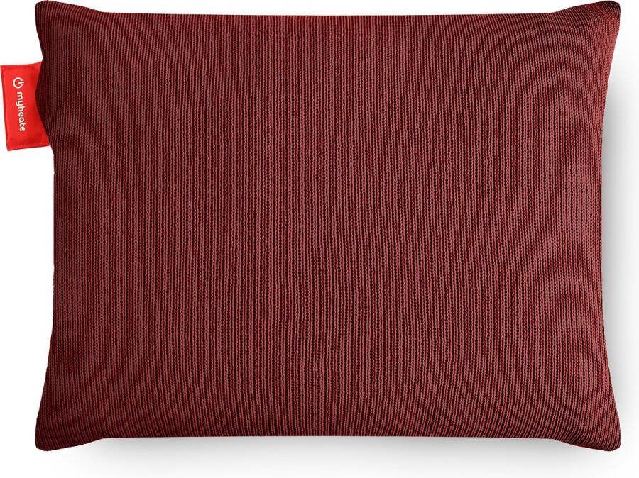 MYHEATE Warmtekussen Gebreid Warmte Kussen Oplaadbaar Elektrisch Draadloos Ingebouwde Batterij Infrarood Oplaadbaar Voor Binnen en Buiten Gebreid Bordeaux 60x45cm
