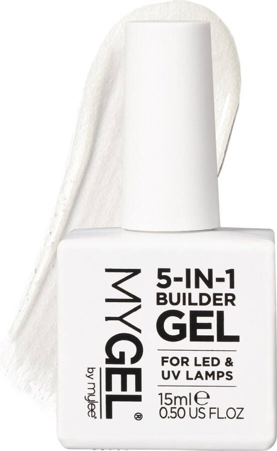 Mylee 5-in-1 Builder Versterkende Gel 15ml [Clear] UV LED Nagellak voor Harde Sterke Nageltips & Verlengingen Voor Nail Art Decoraties Stickers & Juwelen Professionele Manicure Herstellen