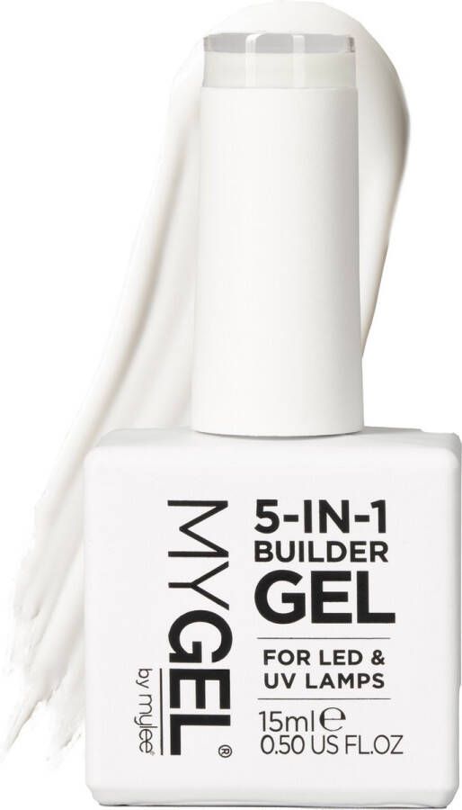 Mylee 5-in-1 Builder Versterkende Gel 15ml [White] UV LED Nagellak voor Harde Sterke Nageltips & Verlengingen Voor Nail Art Decoraties Stickers & Juwelen Professionele Manicure Herstellen