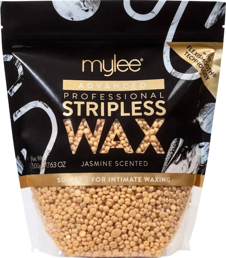 Mylee Advanced Harde Wax 500G [Jasmijn] Professionele harde wax kralen pijnloze haarverwijdering geen strips nodig pelbare hete was voor ontharing vol lichaam gezicht bikini Braziliaans Hollywood