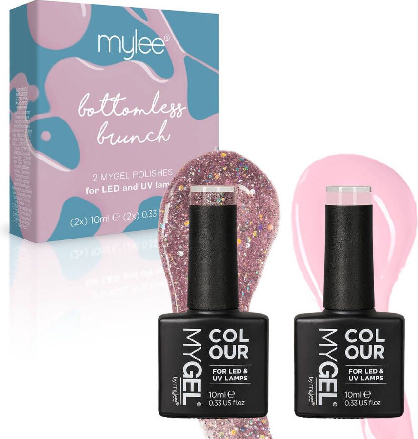 Mylee Gel Nagellak Set 2x10ml [Bottomless Brunch ] UV LED Gellak Nail Art Manicure Pedicure Professioneel & Thuisgebruik Langdurig en gemakkelijk aan te brengen