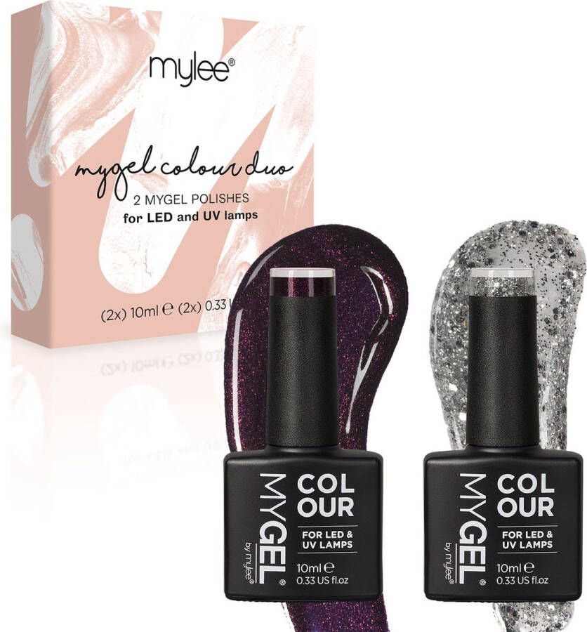 Mylee Gel Nagellak Set 2x10ml [Christmas Glitter] UV LED Gellak Nail Art Manicure Pedicure Professioneel & Thuisgebruik Langdurig en gemakkelijk aan te brengen