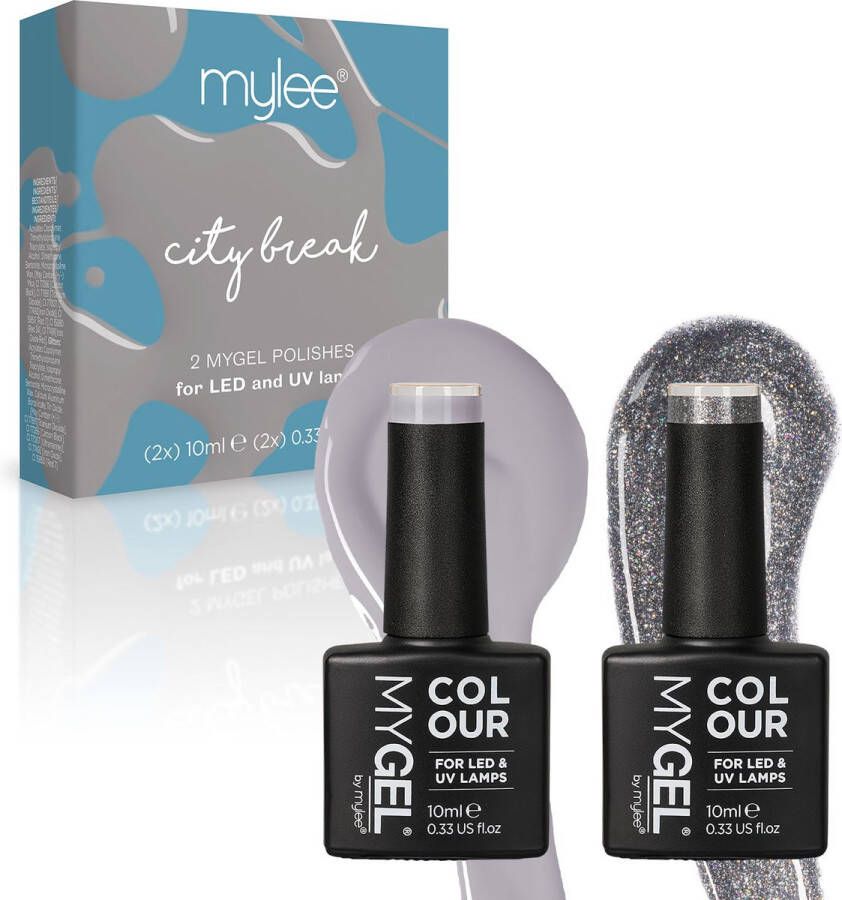 Mylee Gel Nagellak Set 2x10ml [City Break] UV LED Gellak Nail Art Manicure Pedicure Professioneel & Thuisgebruik Langdurig en gemakkelijk aan te brengen