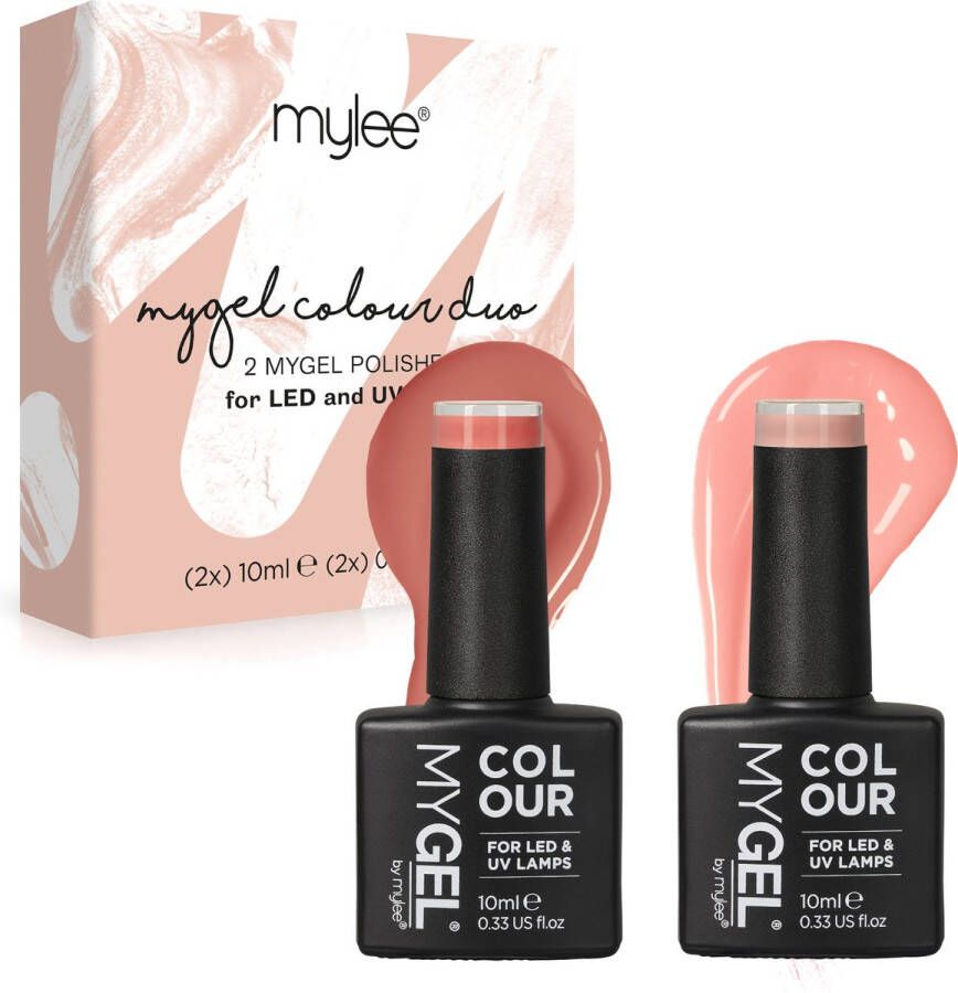 Mylee Gel Nagellak Set 2x10ml [Feeling Peachy] UV LED Gellak Nail Art Manicure Pedicure Professioneel & Thuisgebruik Langdurig en gemakkelijk aan te brengen