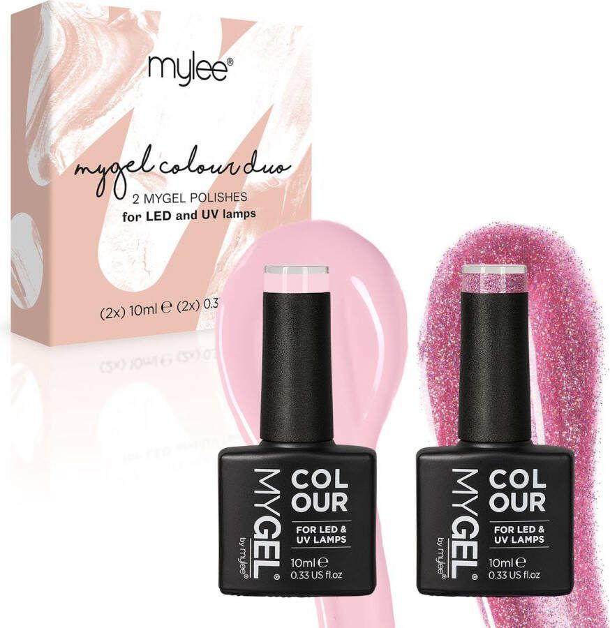 Mylee Gel Nagellak Set 2x10ml [Pretty in Pink] UV LED Gellak Nail Art Manicure Pedicure Professioneel & Thuisgebruik Langdurig en gemakkelijk aan te brengen
