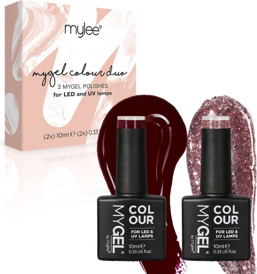 Mylee Gel Nagellak Set 2x10ml [Sugar and Spice] UV LED Gellak Nail Art Manicure Pedicure Professioneel & Thuisgebruik Langdurig en gemakkelijk aan te brengen
