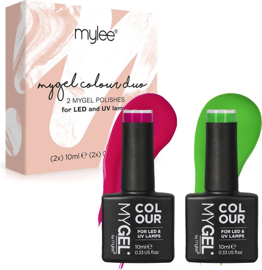 Mylee Gel Nagellak Set 2x10ml [Watermelon Punch] UV LED Gellak Nail Art Manicure Pedicure Professioneel & Thuisgebruik Langdurig en gemakkelijk aan te brengen