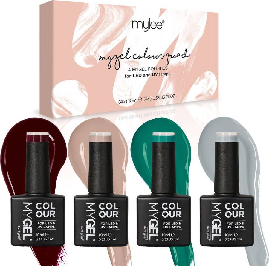 Mylee Gel Nagellak Set 4x10ml [Autumn Walks] UV LED Gellak Nail Art Manicure Pedicure Professioneel & Thuisgebruik Langdurig en gemakkelijk aan te brengen