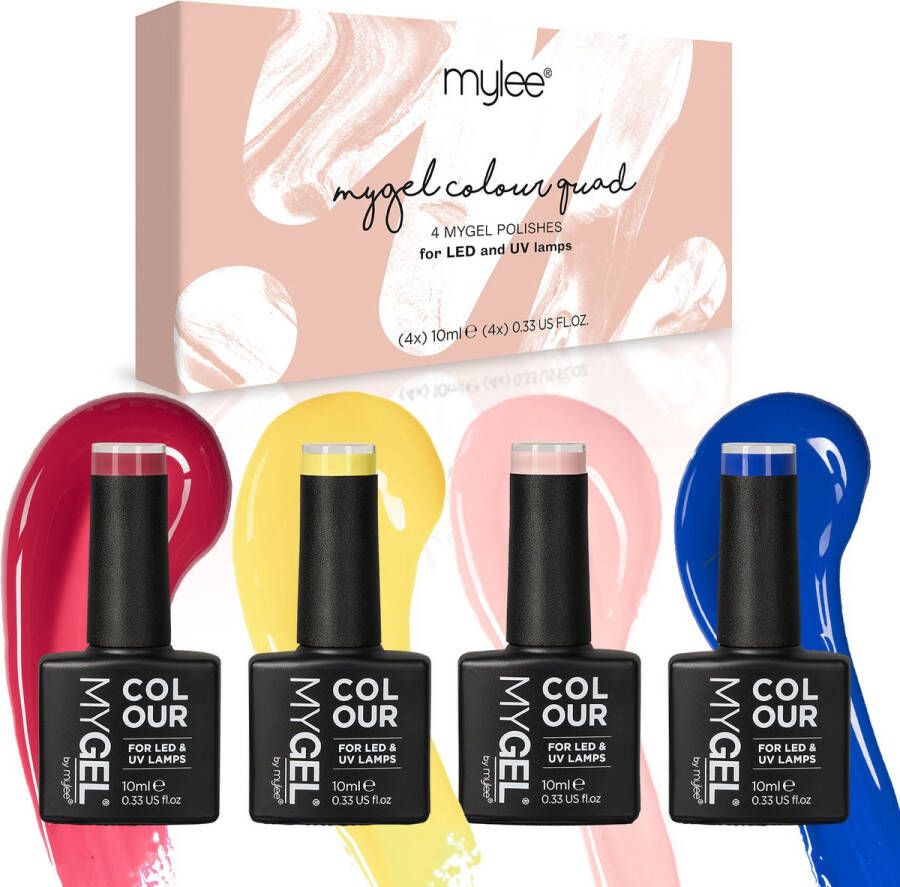 Mylee Gel Nagellak Set 4x10ml [Brights] UV LED Gellak Nail Art Manicure Pedicure Professioneel & Thuisgebruik Langdurig en gemakkelijk aan te brengen