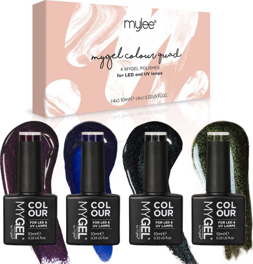 Mylee Gel Nagellak Set 4x10ml [Galaxy] UV LED Gellak Nail Art Manicure Pedicure Professioneel & Thuisgebruik Langdurig en gemakkelijk aan te brengen
