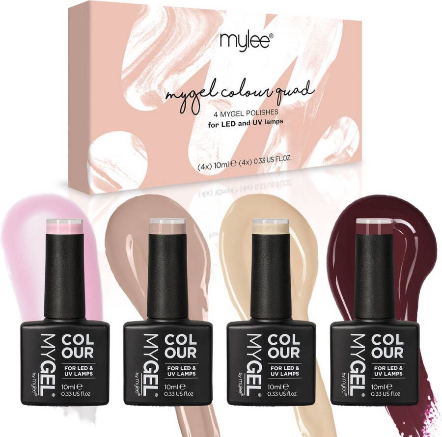 Mylee Gel Nagellak Set 4x10ml [Neutrals] UV LED Gellak Nail Art Manicure Pedicure Professioneel & Thuisgebruik Langdurig en gemakkelijk aan te brengen