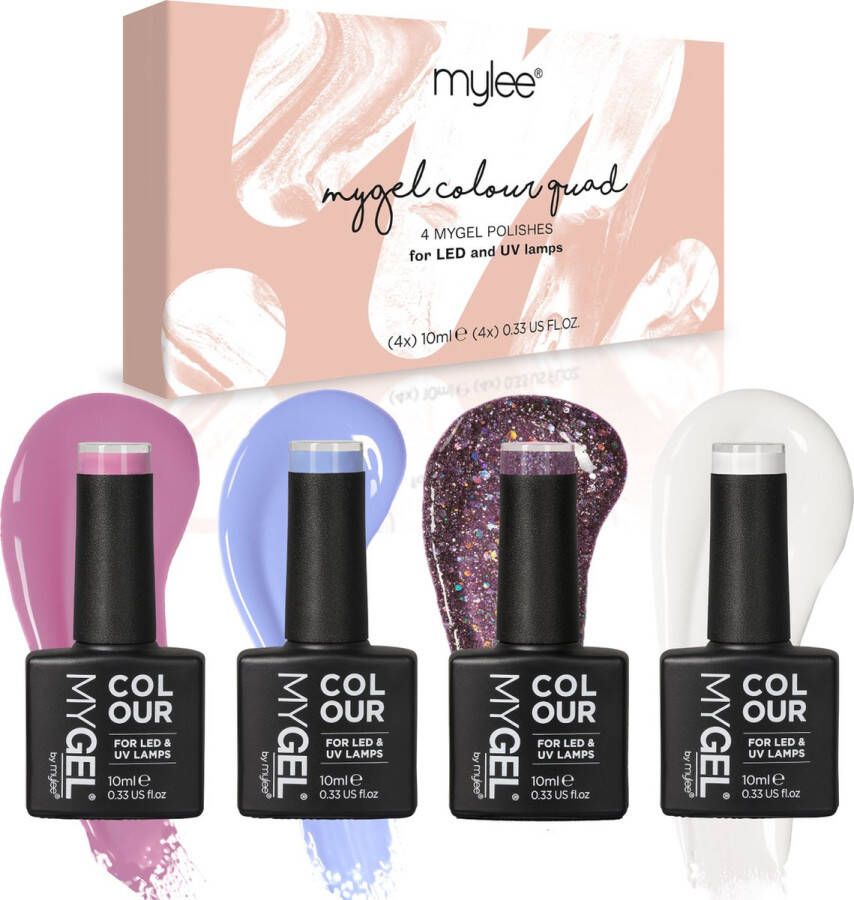 Mylee Gel Nagellak Set 4x10ml [Oh My Quad] UV LED Gellak Nail Art Manicure Pedicure Professioneel & Thuisgebruik Langdurig en gemakkelijk aan te brengen