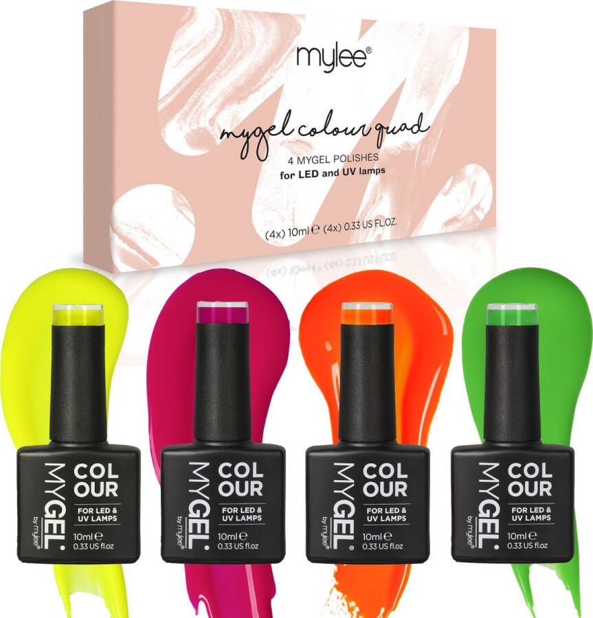 Mylee Gel Nagellak Set 4x10ml [One in a Melon] UV LED Gellak Nail Art Manicure Pedicure Professioneel & Thuisgebruik Langdurig en gemakkelijk aan te brengen
