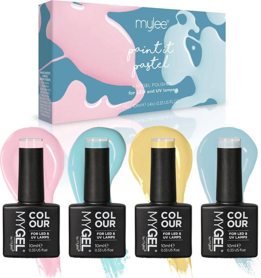 Mylee Gel Nagellak Set 4x10ml [Paint It Pastel] UV LED Gellak Nail Art Manicure Pedicure Professioneel & Thuisgebruik Langdurig en gemakkelijk aan te brengen