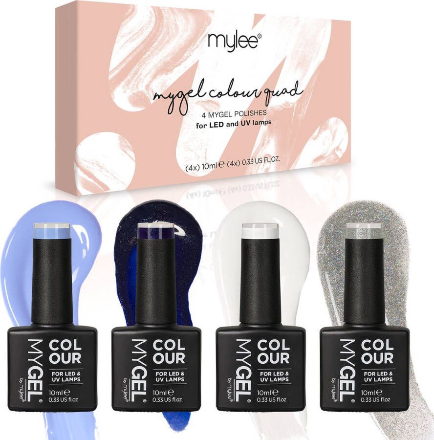 Mylee Gel Nagellak Set 4x10ml [Snow Queen] UV LED Gellak Nail Art Manicure Pedicure Professioneel & Thuisgebruik Langdurig en gemakkelijk aan te brengen