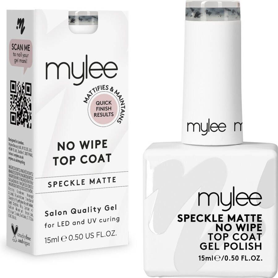 Mylee Gespot Matte No-Wipe Gel-Nagellak Top Coat 15ml UV LED Nail Art Manicure Pedicure voor professioneel & thuisgebruik Langdurig en gemakkelijk aan te brengen