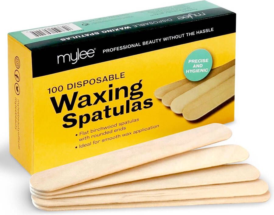 Mylee Premium salonkwaliteit Wegwerpbaar houten spatels voor wax (Pak van 100) hygenisch en geschikt voor warme en hete wassen