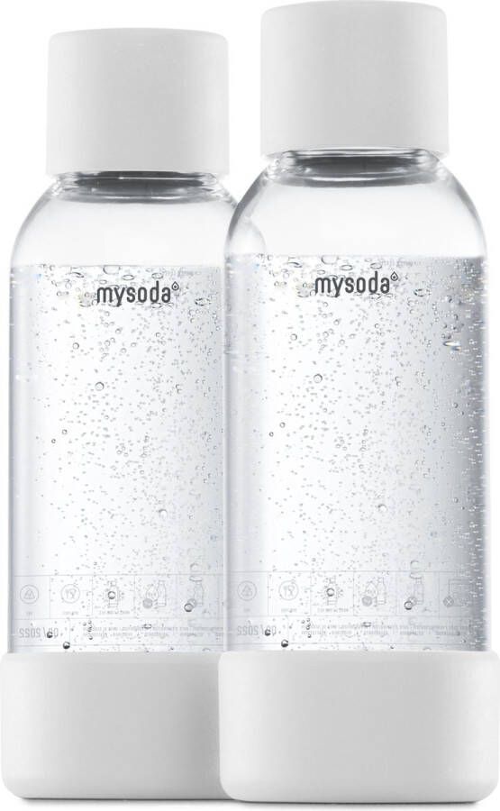 MYSODA MY SODA 2PB05F-W Pak met 2 witte PET- en biocomposietflessen van 0 5 liter