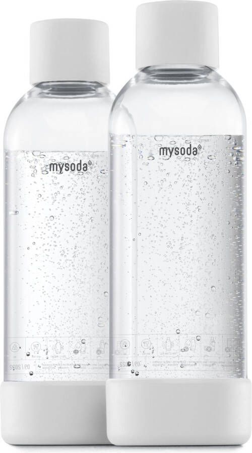 MYSODA MY SODA 2PB10F-W Pak met 2 witte PET- en biocomposietflessen van 1 liter
